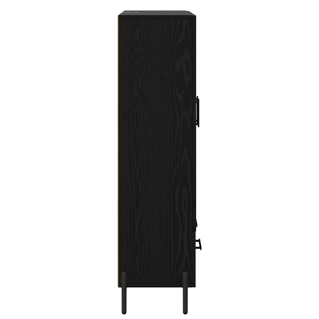 Highboard Corona Zwart Eiken 69,5 x 31 x 115 cm Bewerkt hout
