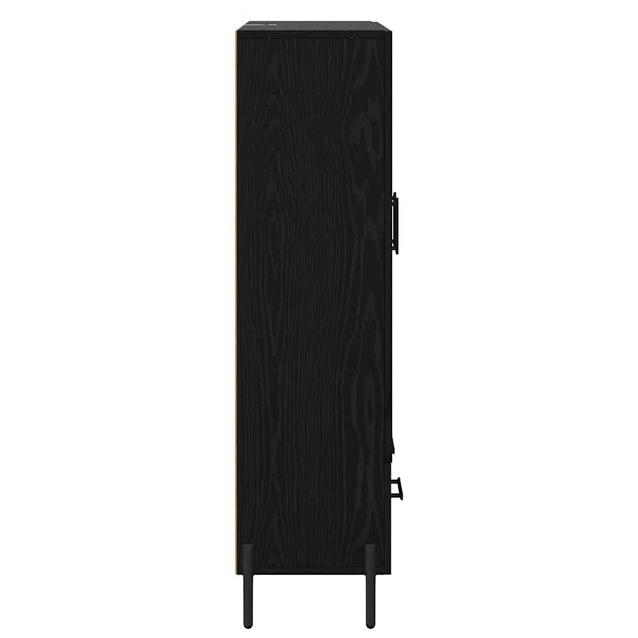 Highboard Corona Zwart Eiken 69,5 x 31 x 115 cm Bewerkt hout