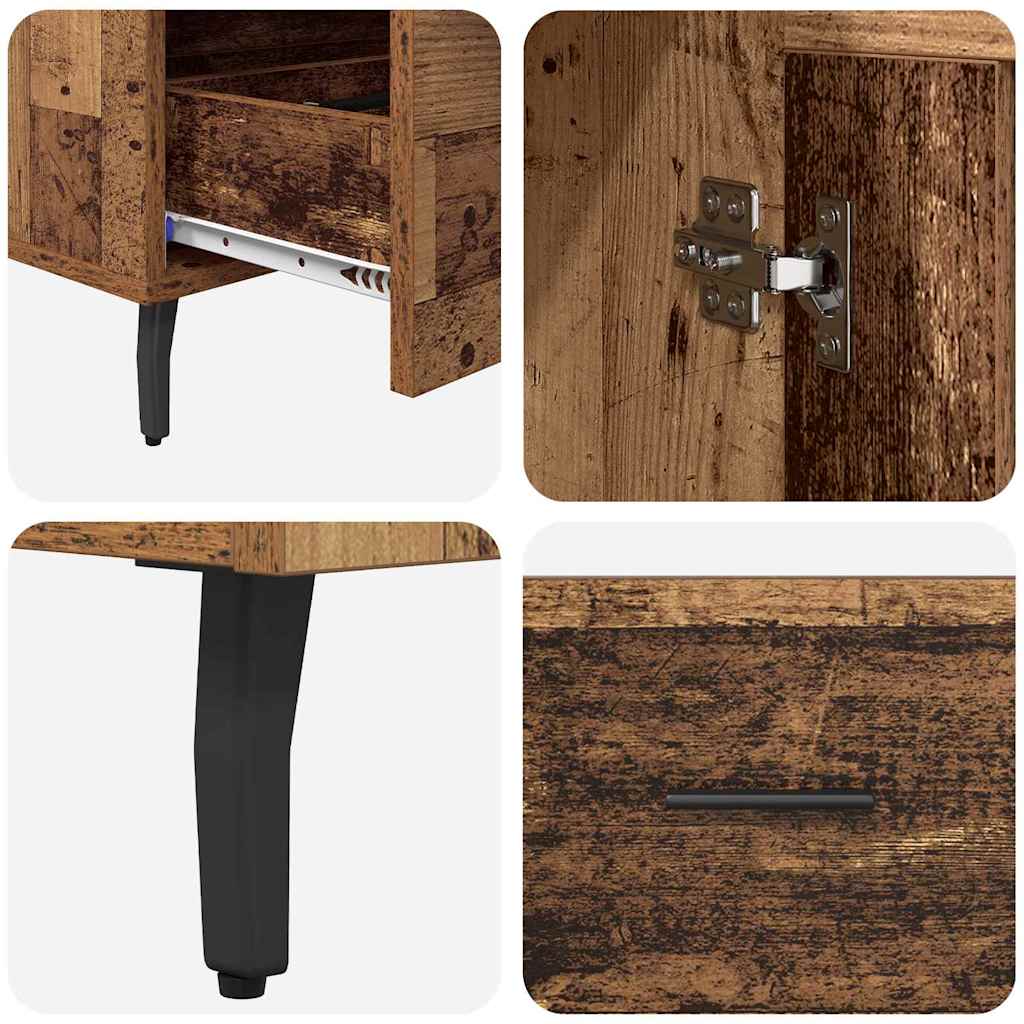 Highboard met lade Oud Hout 69,5 x 31 x 115 cm Bewerkt hout