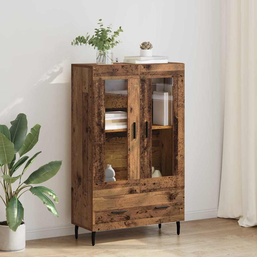Highboard met lade Oud Hout 69,5 x 31 x 115 cm Bewerkt hout