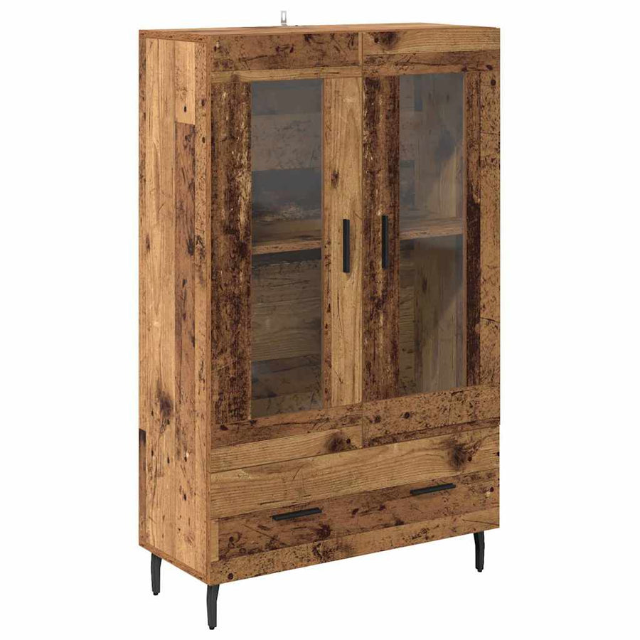 Highboard met lade Oud Hout 69,5 x 31 x 115 cm Bewerkt hout