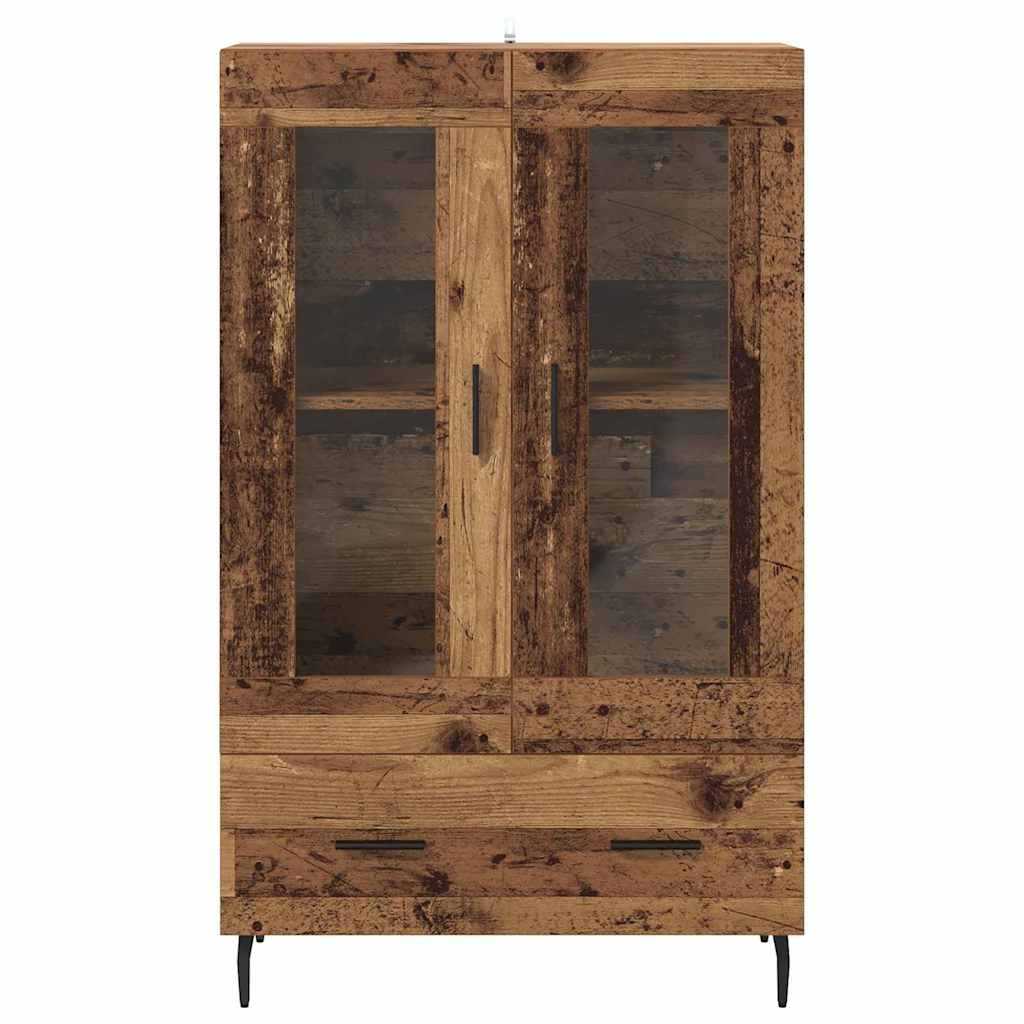 Highboard met lade Oud Hout 69,5 x 31 x 115 cm Bewerkt hout