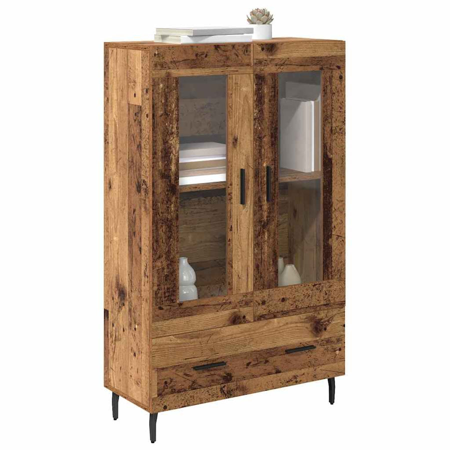 Highboard met lade Oud Hout 69,5 x 31 x 115 cm Bewerkt hout