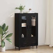 Highboard zwart eiken 69,5x31x115 cm met lade