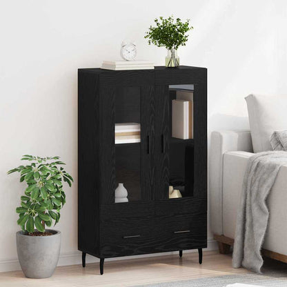 Highboard met lade Zwart Eiken 69,5 x 31 x 115 cm Bewerkt hout