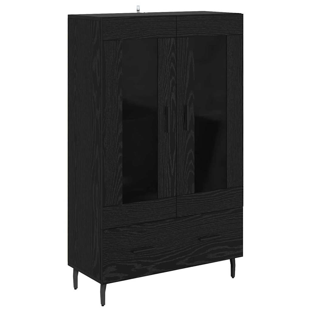 Highboard met lade Zwart Eiken 69,5 x 31 x 115 cm Bewerkt hout