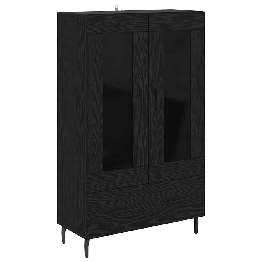 Highboard met lade Zwart Eiken 69,5 x 31 x 115 cm Bewerkt hout
