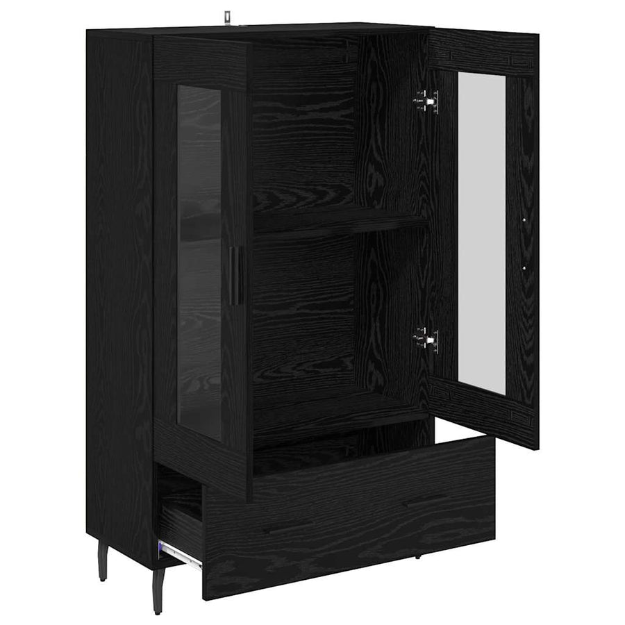 Highboard met lade Zwart Eiken 69,5 x 31 x 115 cm Bewerkt hout