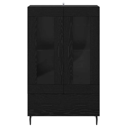 Highboard met lade Zwart Eiken 69,5 x 31 x 115 cm Bewerkt hout