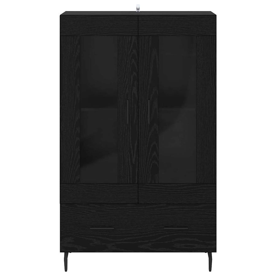 Highboard met lade Zwart Eiken 69,5 x 31 x 115 cm Bewerkt hout