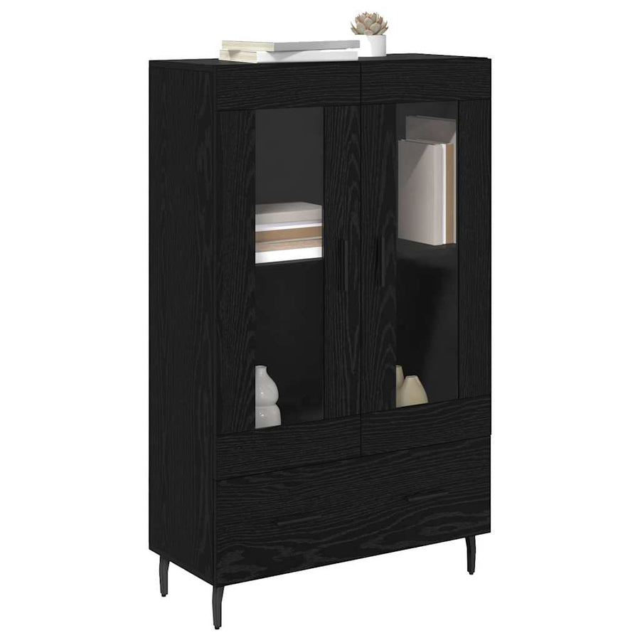 Highboard met lade Zwart Eiken 69,5 x 31 x 115 cm Bewerkt hout