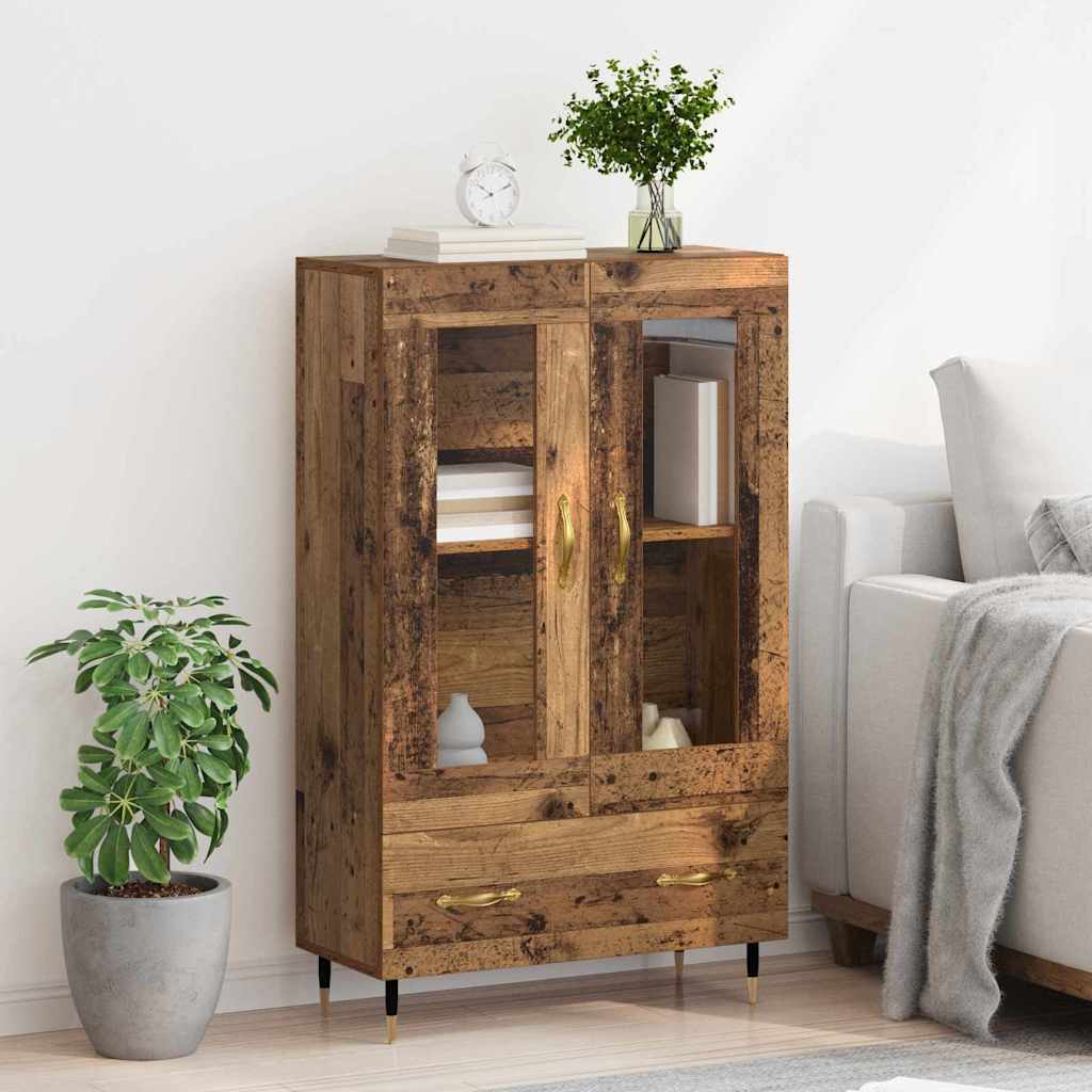 Highboard met lade Oud Hout 69,5 x 31 x 115 cm Bewerkt hout