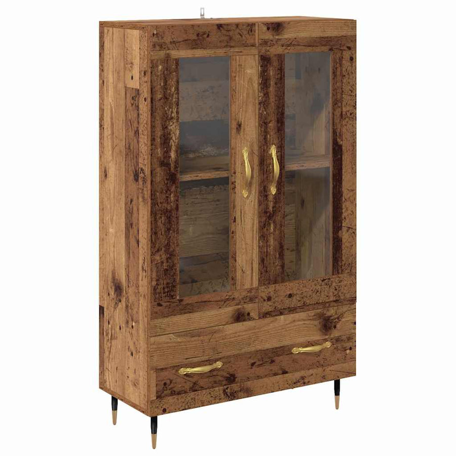 Highboard met lade Oud Hout 69,5 x 31 x 115 cm Bewerkt hout