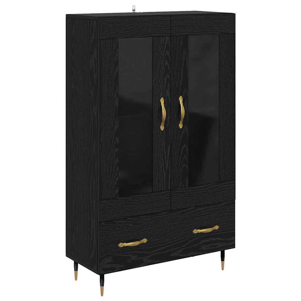 Highboard met lade Zwart Eiken 69,5 x 31 x 115 cm Bewerkt hout