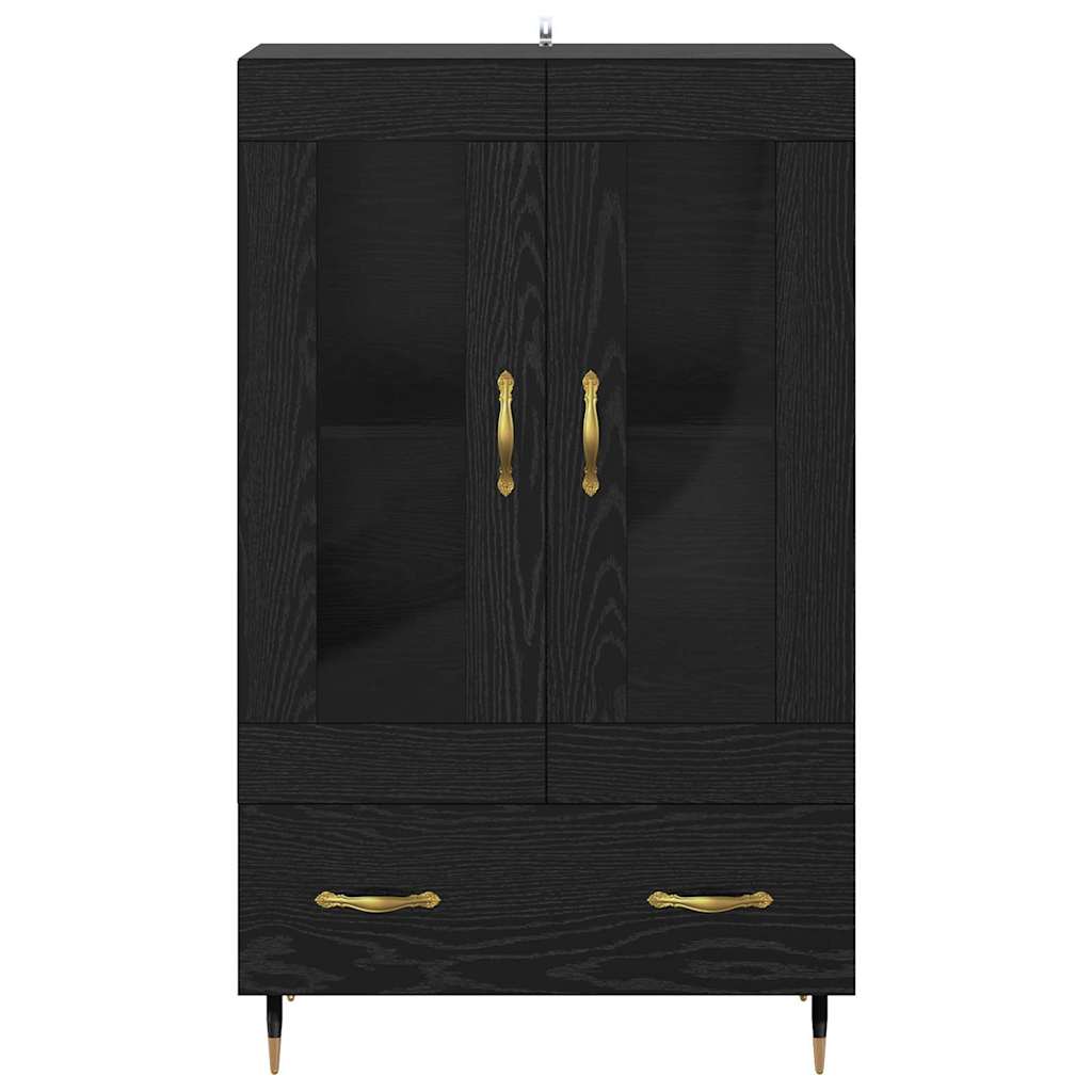 Highboard met lade Zwart Eiken 69,5 x 31 x 115 cm Bewerkt hout