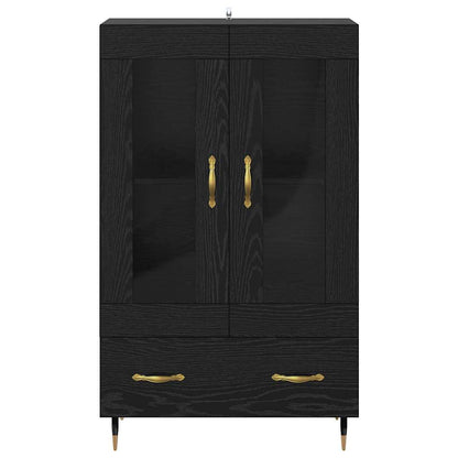 Highboard met lade Zwart Eiken 69,5 x 31 x 115 cm Bewerkt hout