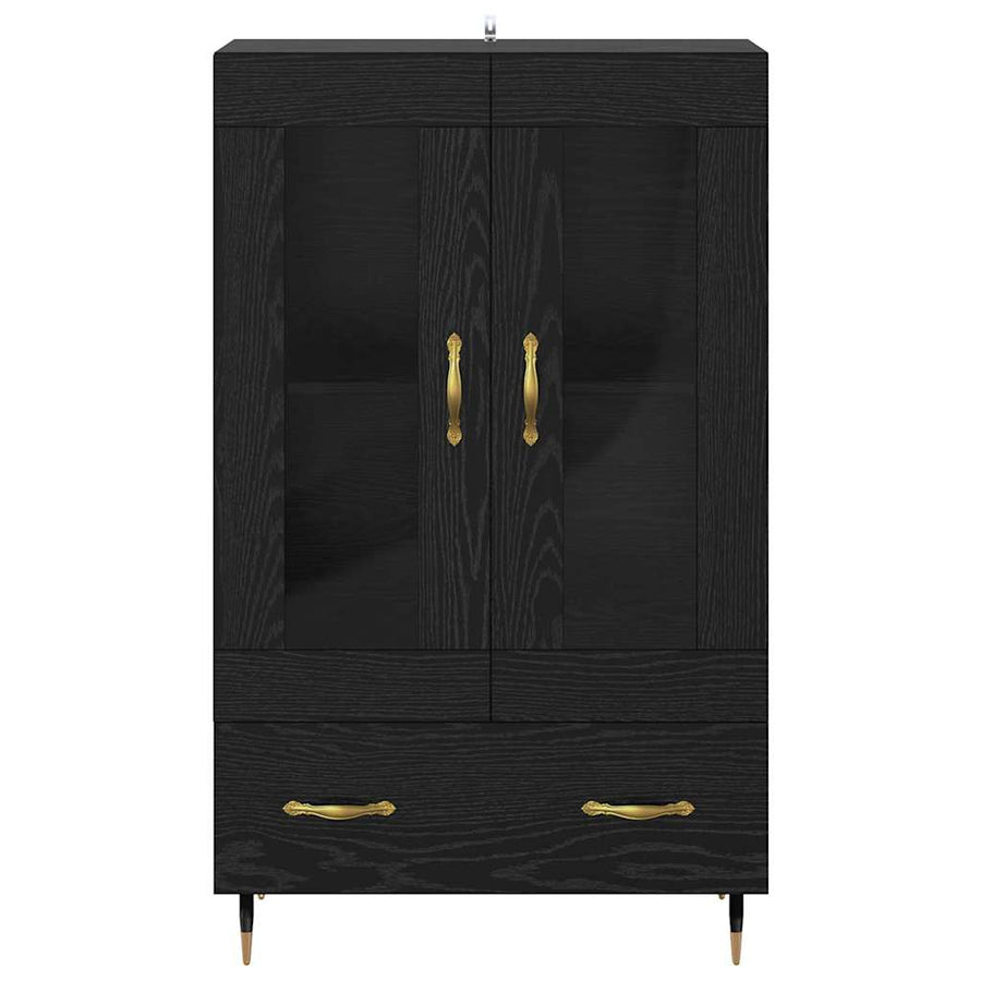Highboard met lade Zwart Eiken 69,5 x 31 x 115 cm Bewerkt hout