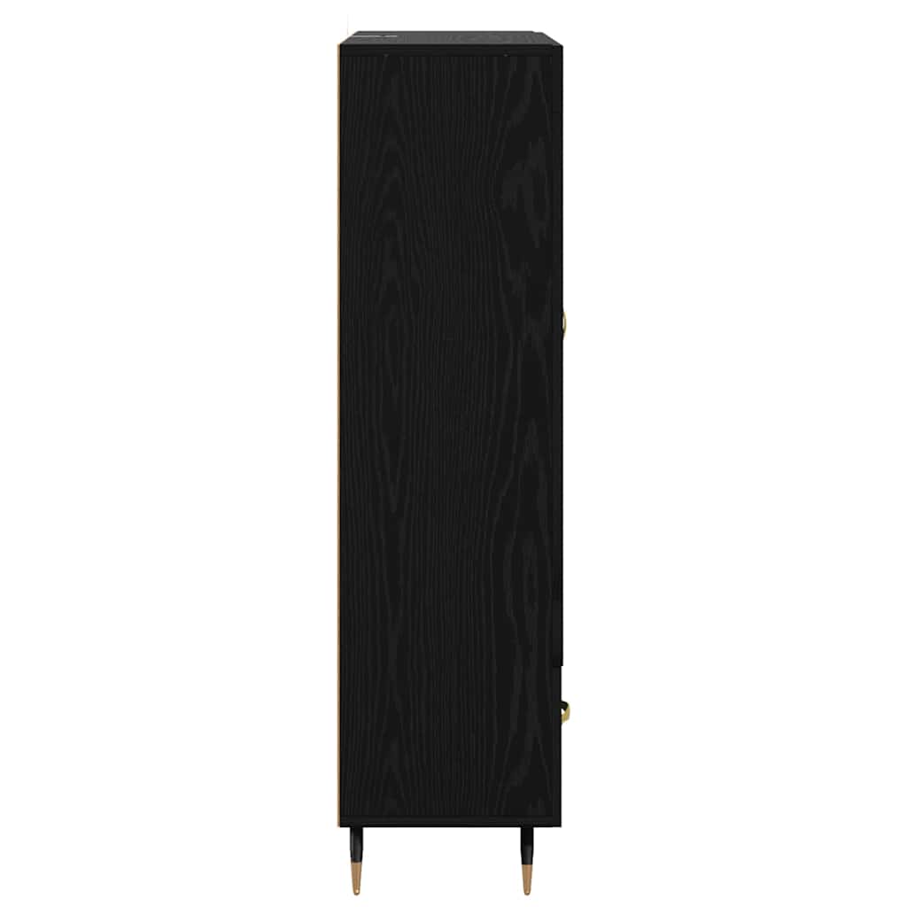Highboard met lade Zwart Eiken 69,5 x 31 x 115 cm Bewerkt hout