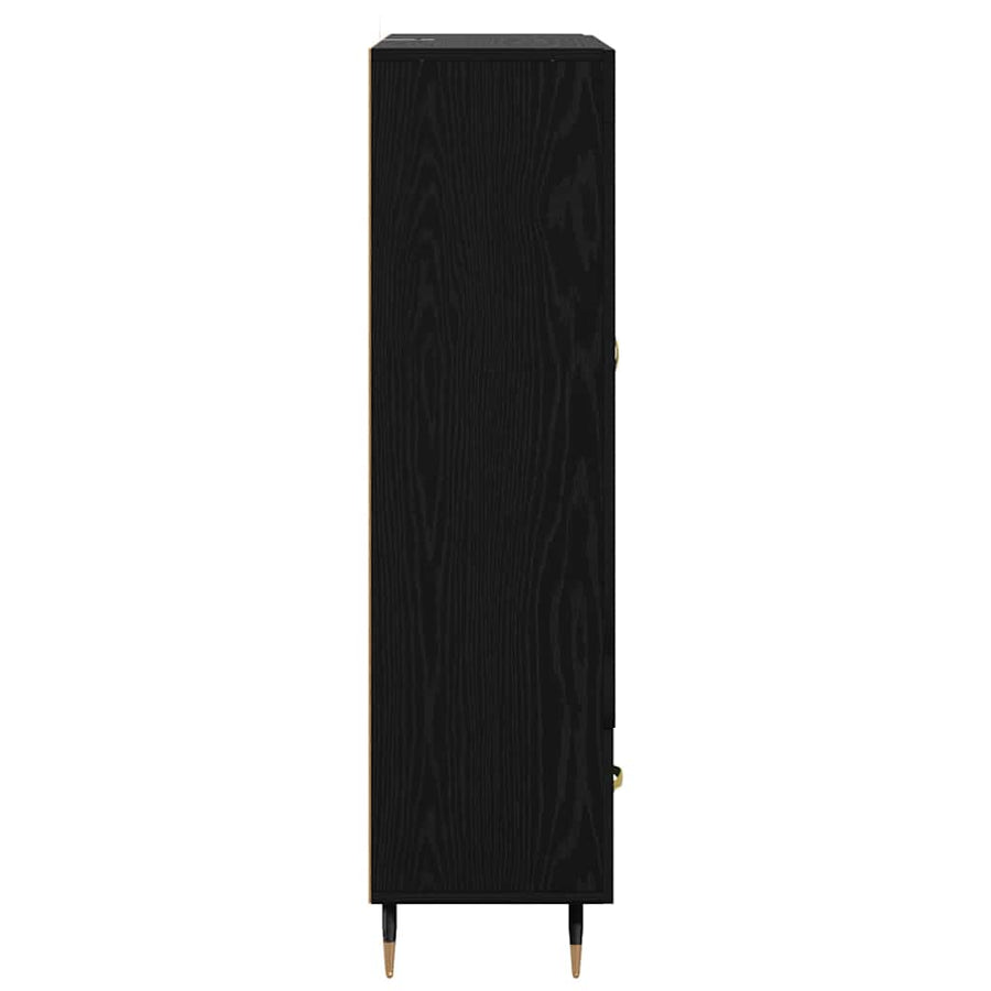Highboard met lade Zwart Eiken 69,5 x 31 x 115 cm Bewerkt hout