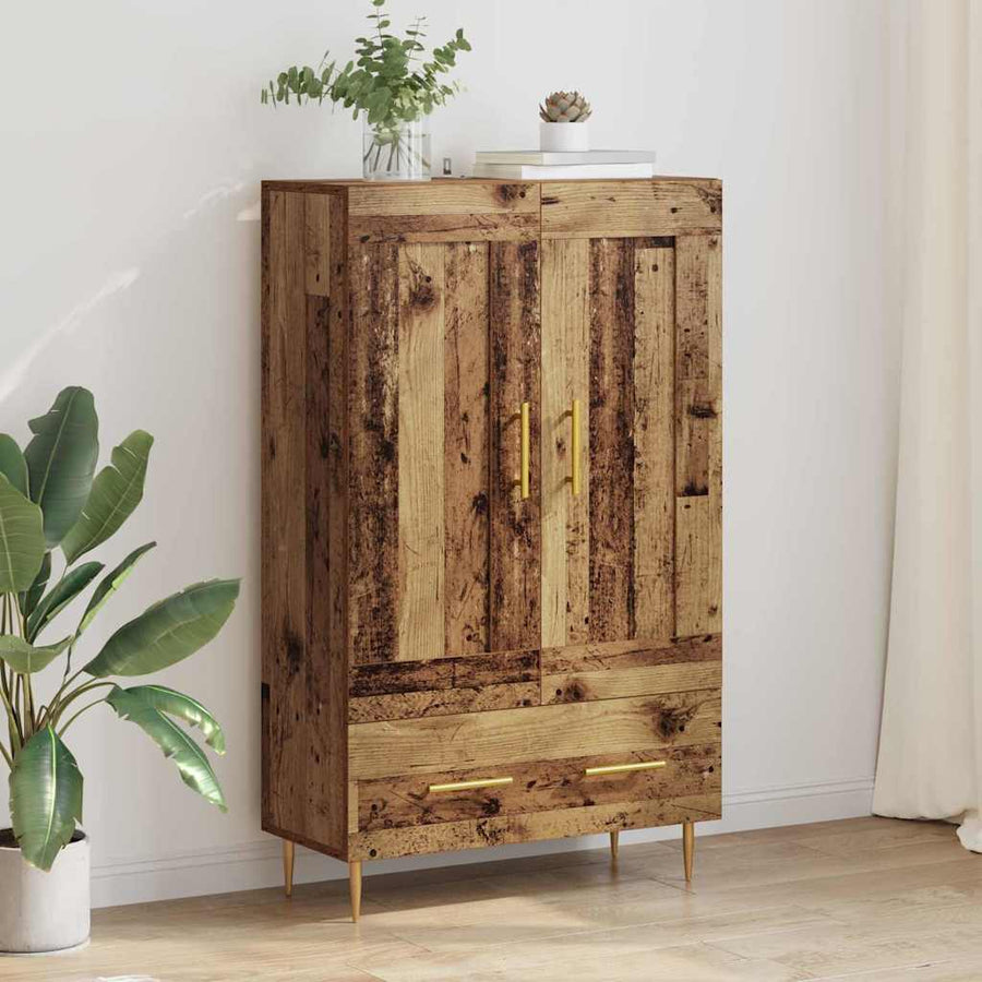 Highboard met lade Oud Hout 69,5 x 31 x 115 cm Bewerkt hout