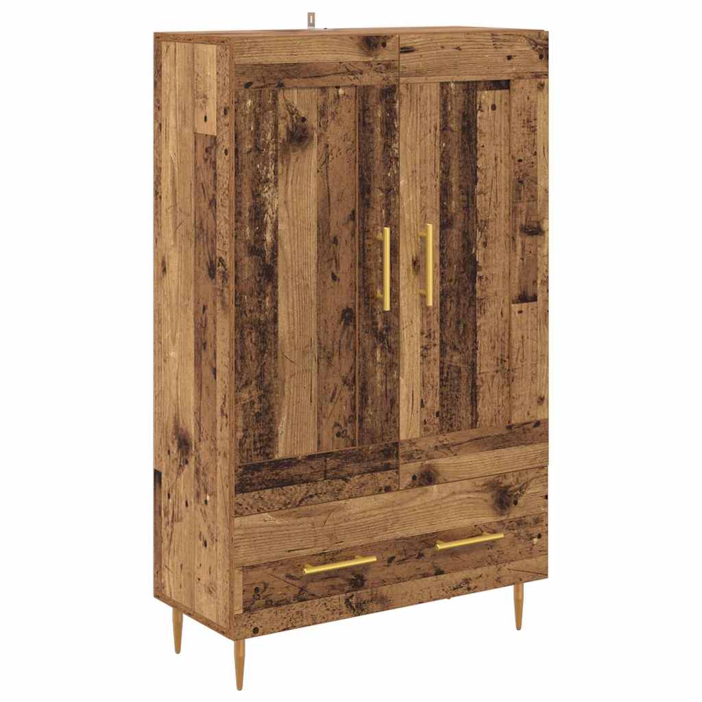 Highboard met lade Oud Hout 69,5 x 31 x 115 cm Bewerkt hout