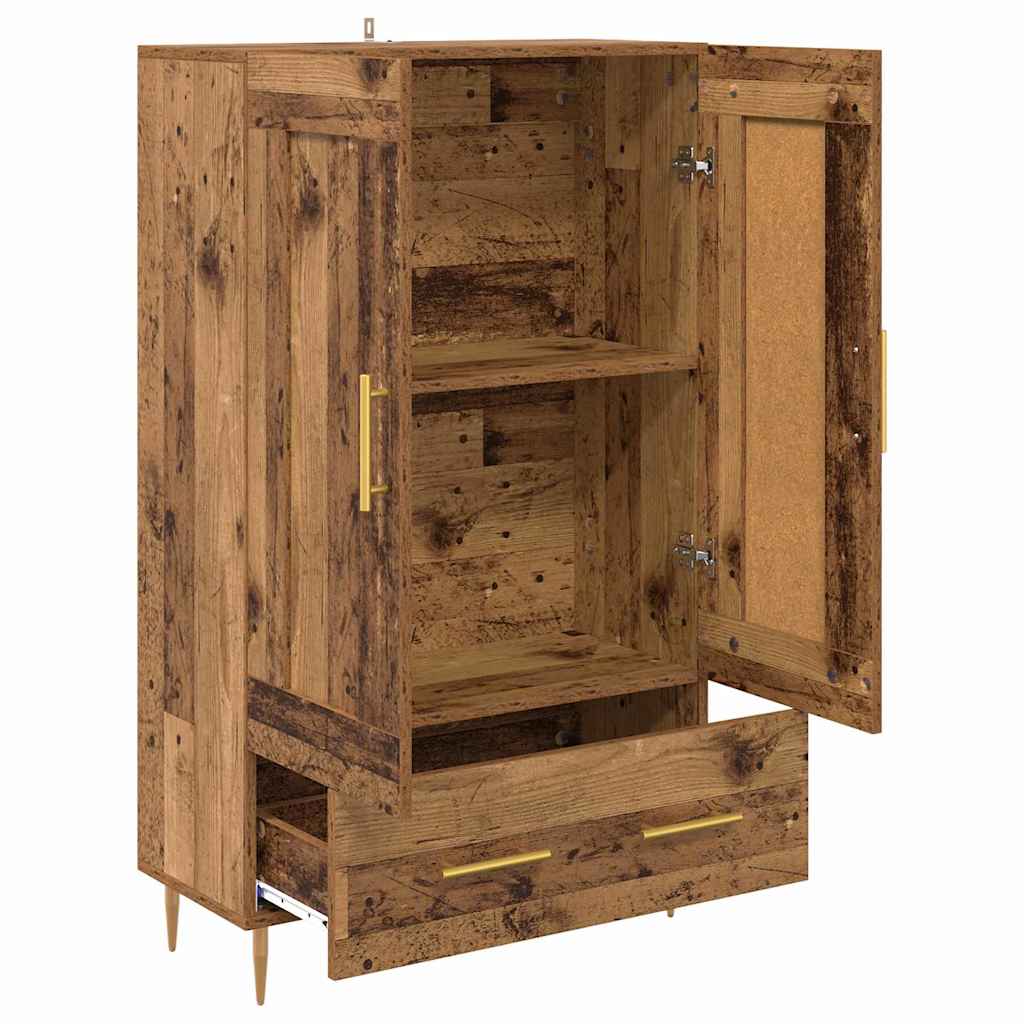 Highboard met lade Oud Hout 69,5 x 31 x 115 cm Bewerkt hout
