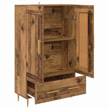 Highboard met lade Oud Hout 69,5 x 31 x 115 cm Bewerkt hout