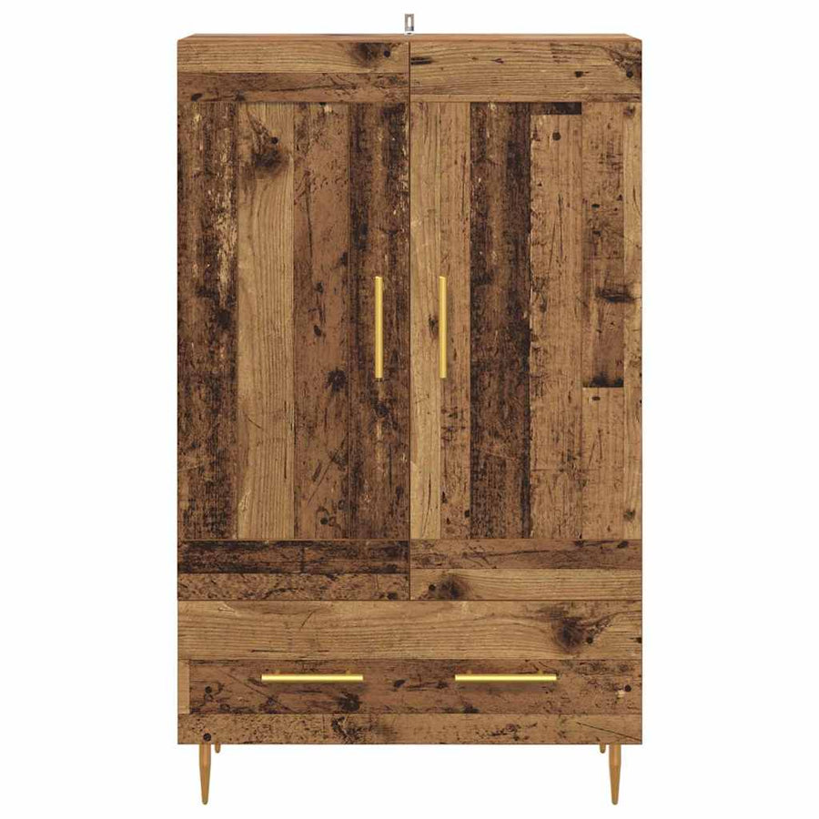 Highboard met lade Oud Hout 69,5 x 31 x 115 cm Bewerkt hout