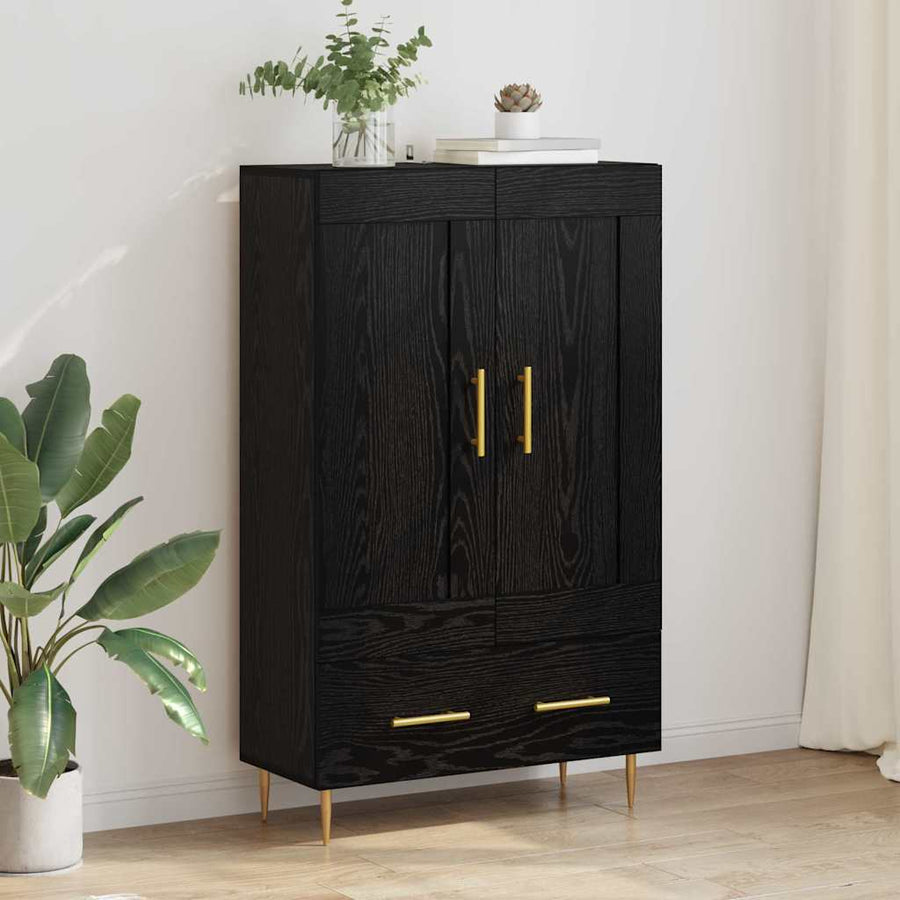 Highboard met lade Zwart Eiken 69,5 x 31 x 115 cm Bewerkt hout