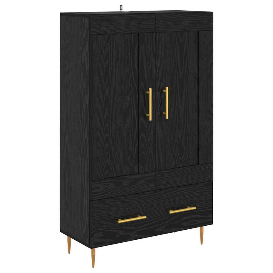 Highboard met lade Zwart Eiken 69,5 x 31 x 115 cm Bewerkt hout