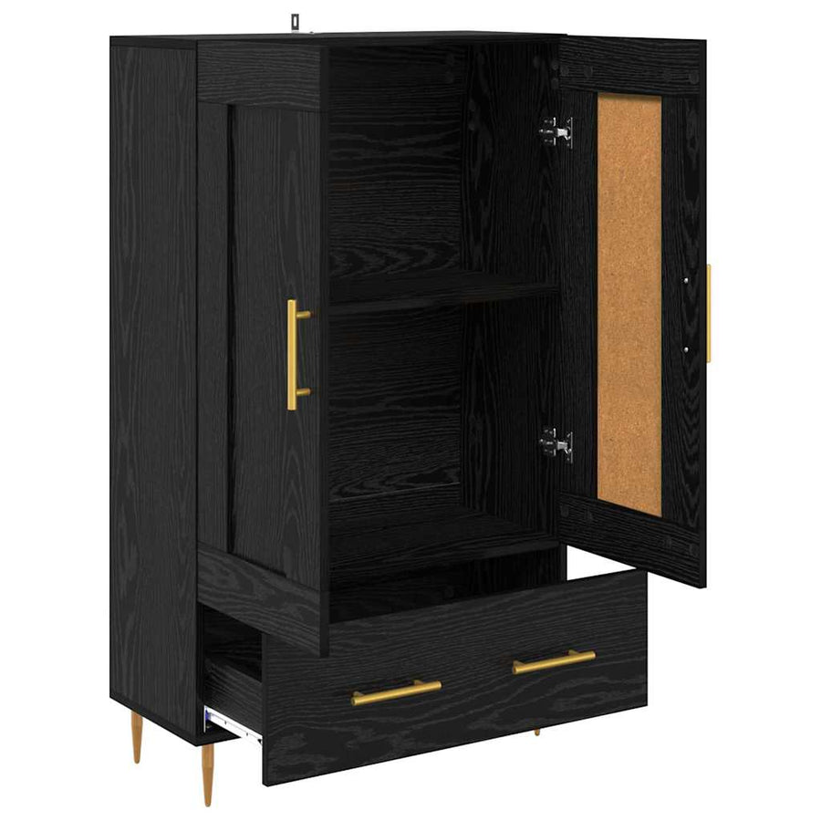 Highboard met lade Zwart Eiken 69,5 x 31 x 115 cm Bewerkt hout