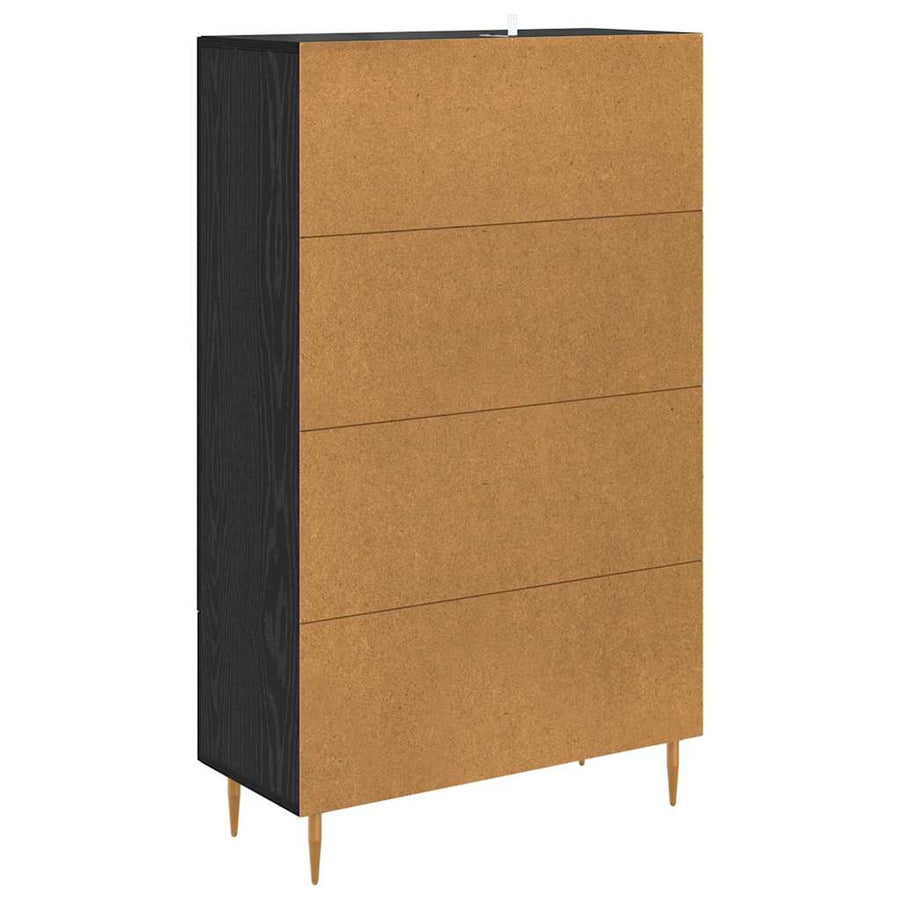 Highboard met lade Zwart Eiken 69,5 x 31 x 115 cm Bewerkt hout