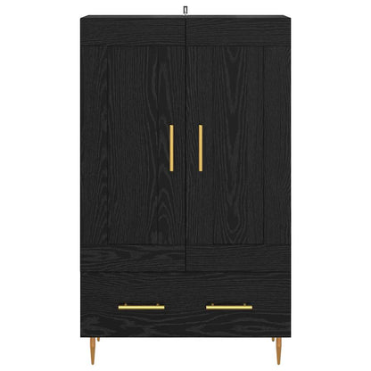 Highboard met lade Zwart Eiken 69,5 x 31 x 115 cm Bewerkt hout