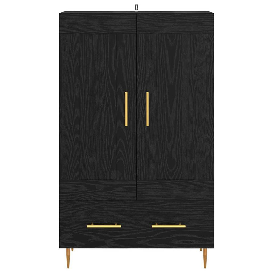 Highboard met lade Zwart Eiken 69,5 x 31 x 115 cm Bewerkt hout