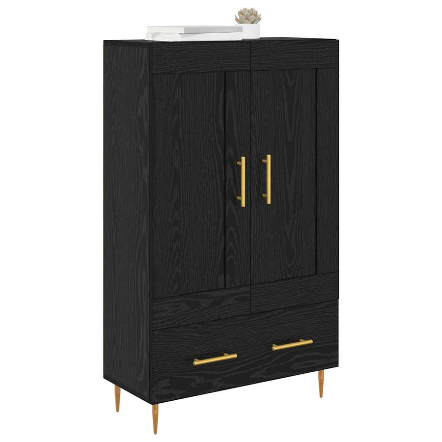 Highboard met lade Zwart Eiken 69,5 x 31 x 115 cm Bewerkt hout