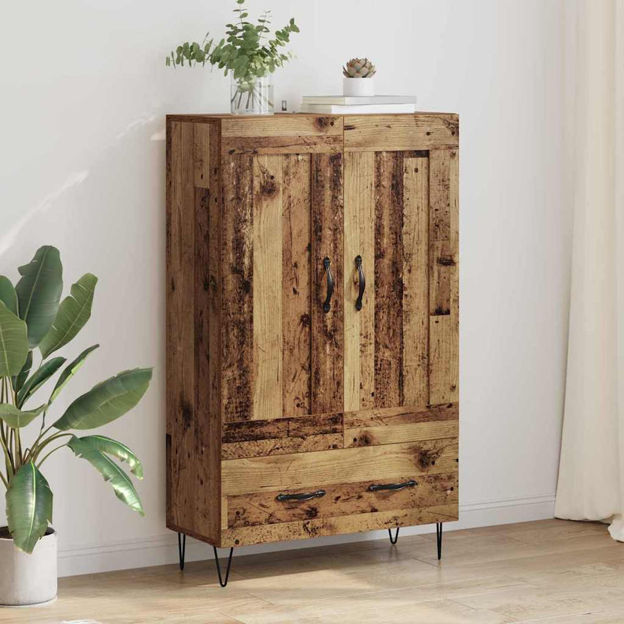 Highboard met lade Oud Hout 69,5 x 31 x 115 cm Bewerkt hout
