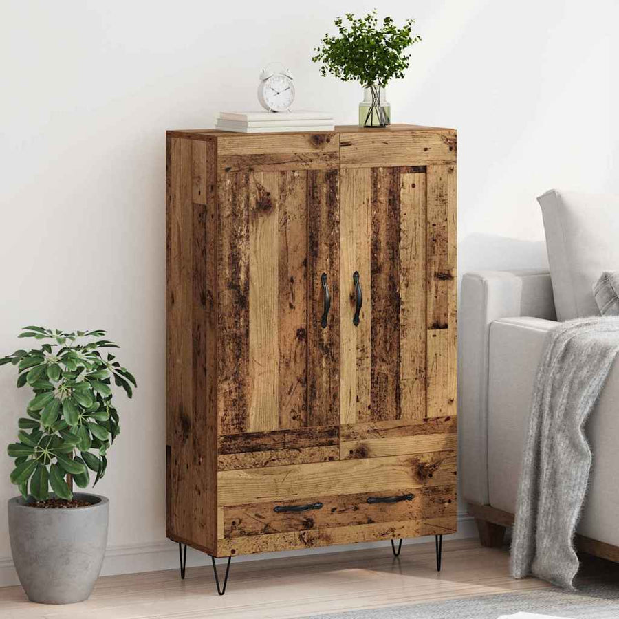 Highboard met lade Oud Hout 69,5 x 31 x 115 cm Bewerkt hout