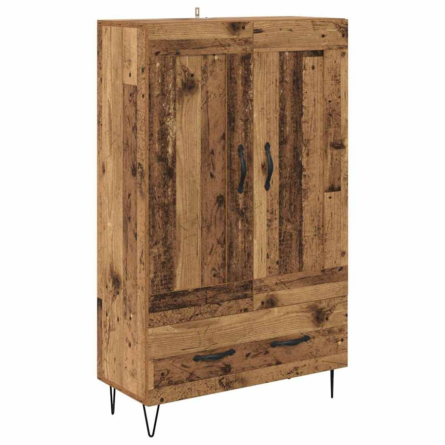 Highboard met lade Oud Hout 69,5 x 31 x 115 cm Bewerkt hout