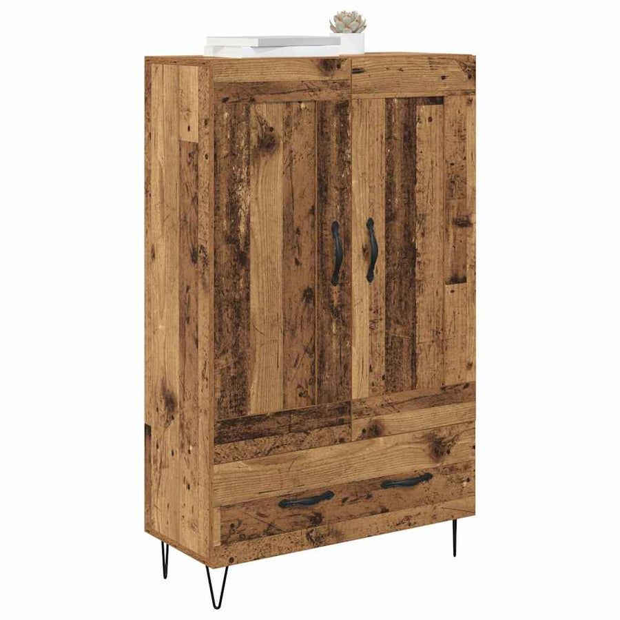 Highboard met lade Oud Hout 69,5 x 31 x 115 cm Bewerkt hout