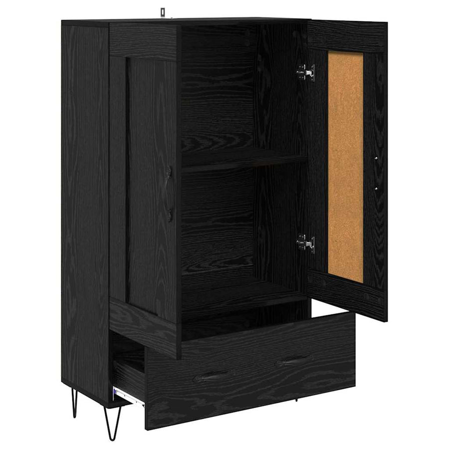 Highboard met lade Zwart Eiken 69,5 x 31 x 115 cm Bewerkt hout