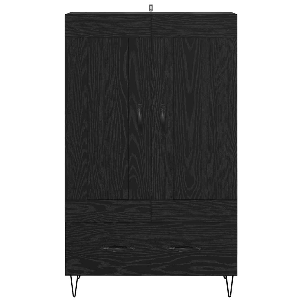 Highboard met lade Zwart Eiken 69,5 x 31 x 115 cm Bewerkt hout