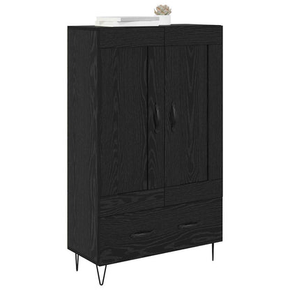 Highboard met lade Zwart Eiken 69,5 x 31 x 115 cm Bewerkt hout