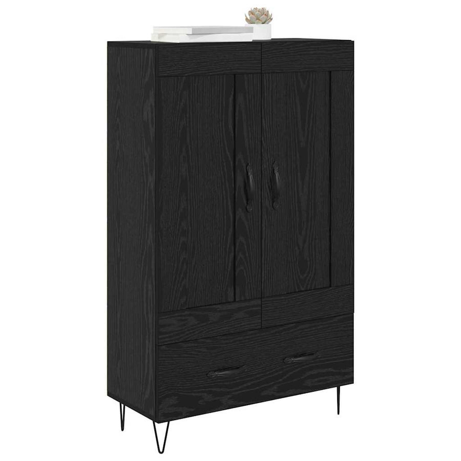 Highboard met lade Zwart Eiken 69,5 x 31 x 115 cm Bewerkt hout
