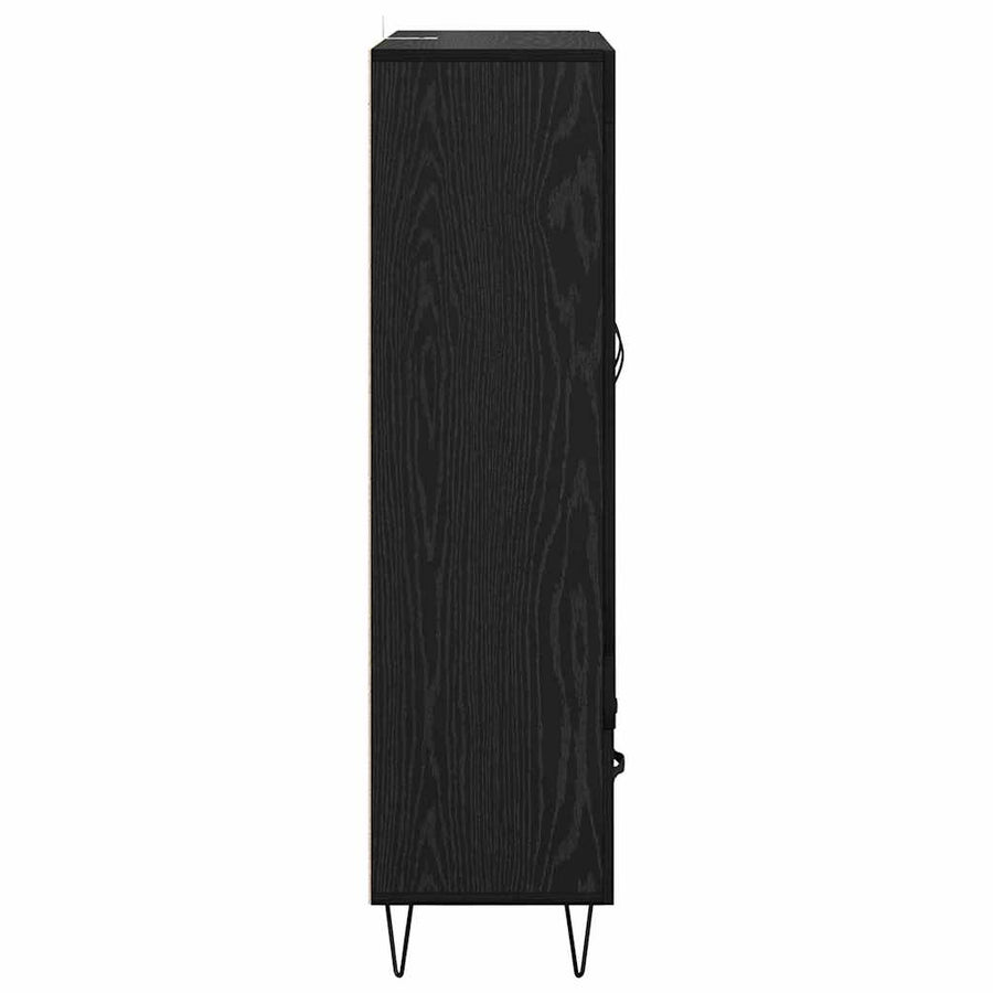 Highboard met lade Zwart Eiken 69,5 x 31 x 115 cm Bewerkt hout