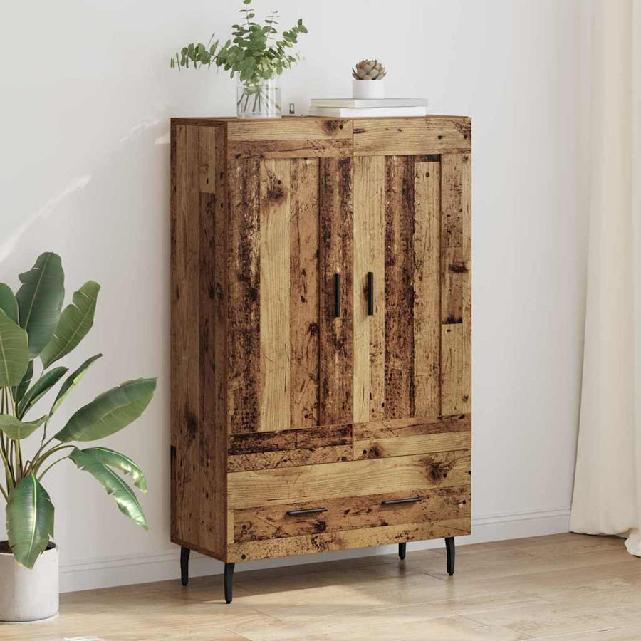 Highboard met lade Oud Hout 69,5 x 31 x 115 cm Bewerkt hout