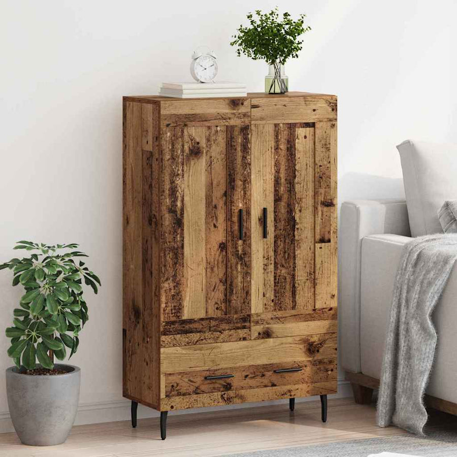 Highboard met lade Oud Hout 69,5 x 31 x 115 cm Bewerkt hout