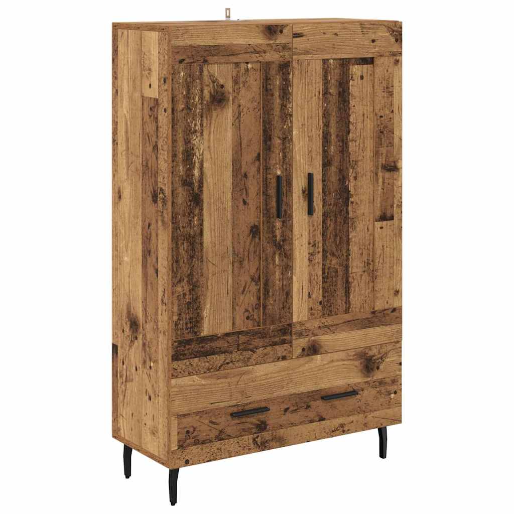 Highboard met lade Oud Hout 69,5 x 31 x 115 cm Bewerkt hout
