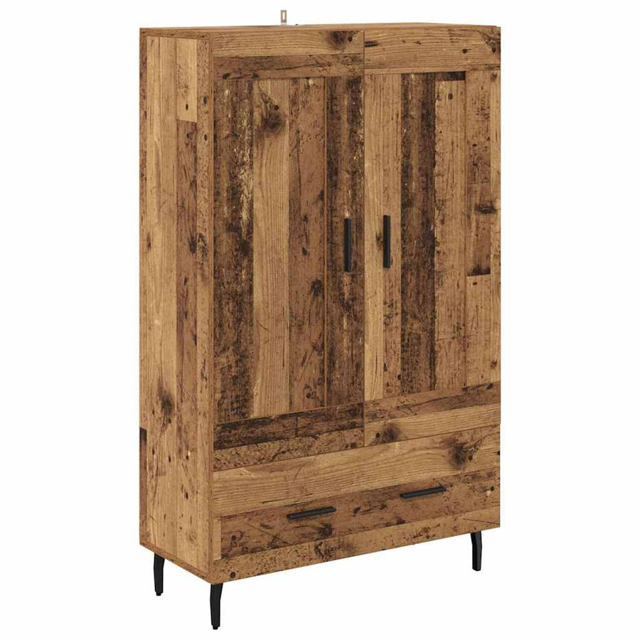 Highboard met lade Oud Hout 69,5 x 31 x 115 cm Bewerkt hout