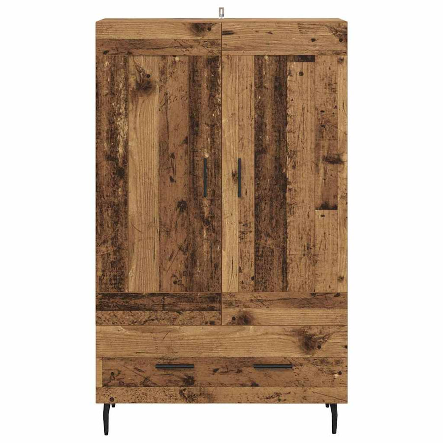Highboard met lade Oud Hout 69,5 x 31 x 115 cm Bewerkt hout