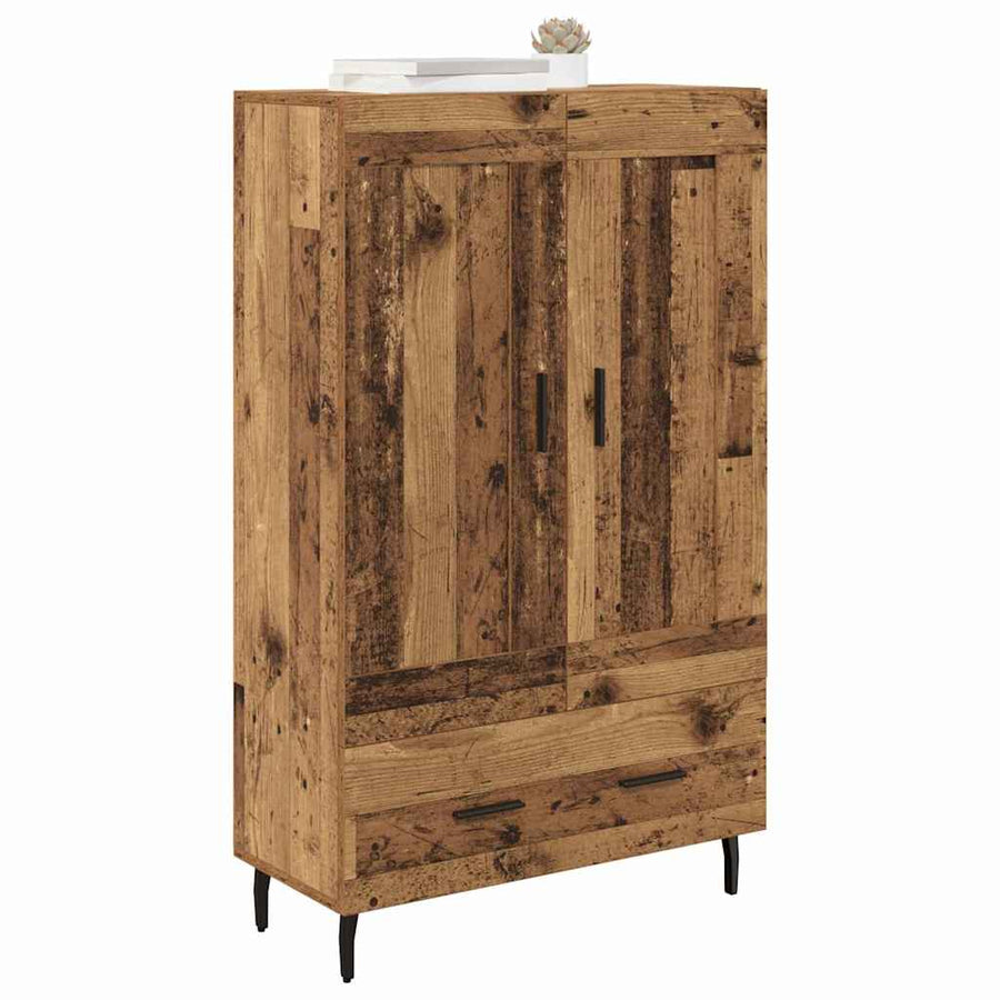 Highboard met lade Oud Hout 69,5 x 31 x 115 cm Bewerkt hout